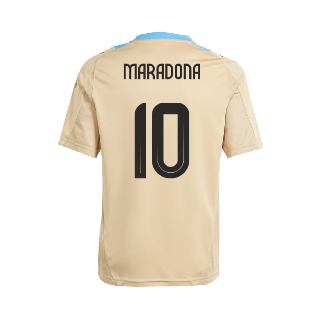 2024-2025 Argentina Training Jersey (Hazy Beige) (MARADONA 10)