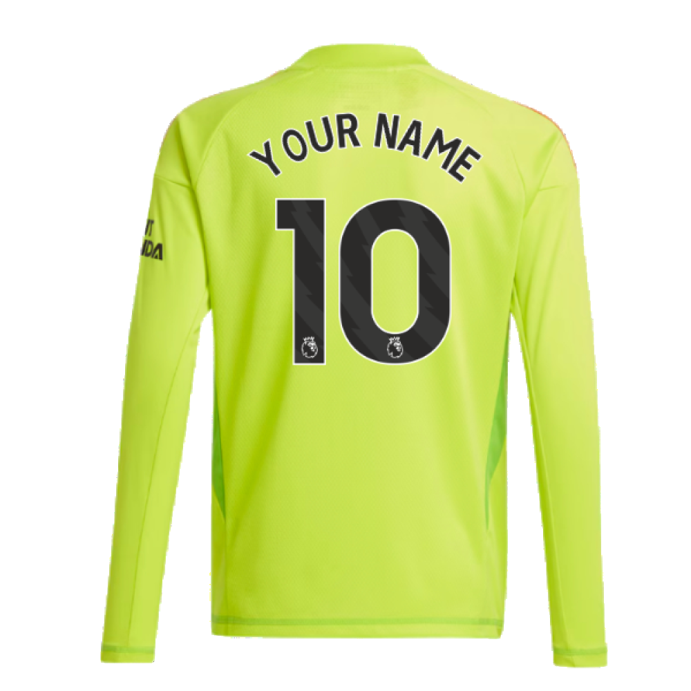 2024-2025 Arsenal Home Goalkeeper Shirt (Yellow) - Kids (Your Name)