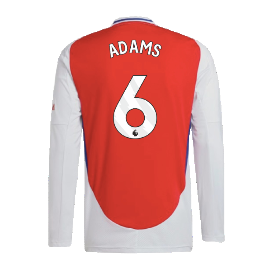 2024-2025 Arsenal Long Sleeve Home Shirt (Adams 6)