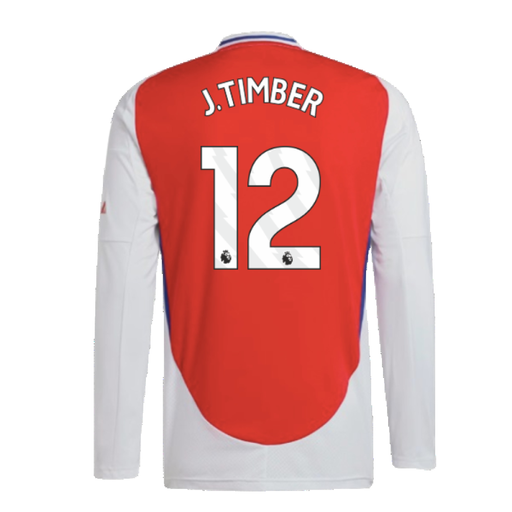 2024-2025 Arsenal Long Sleeve Home Shirt (J.Timber 12)