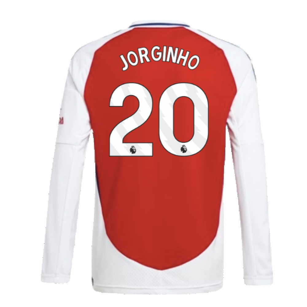 2024-2025 Arsenal Long Sleeve Home Shirt (Kids) (Jorginho 20)