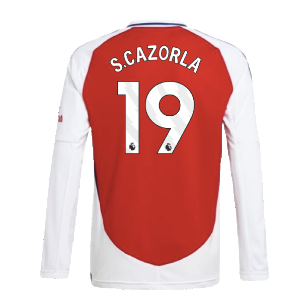 2024-2025 Arsenal Long Sleeve Home Shirt (Kids) (S.Cazorla 19)