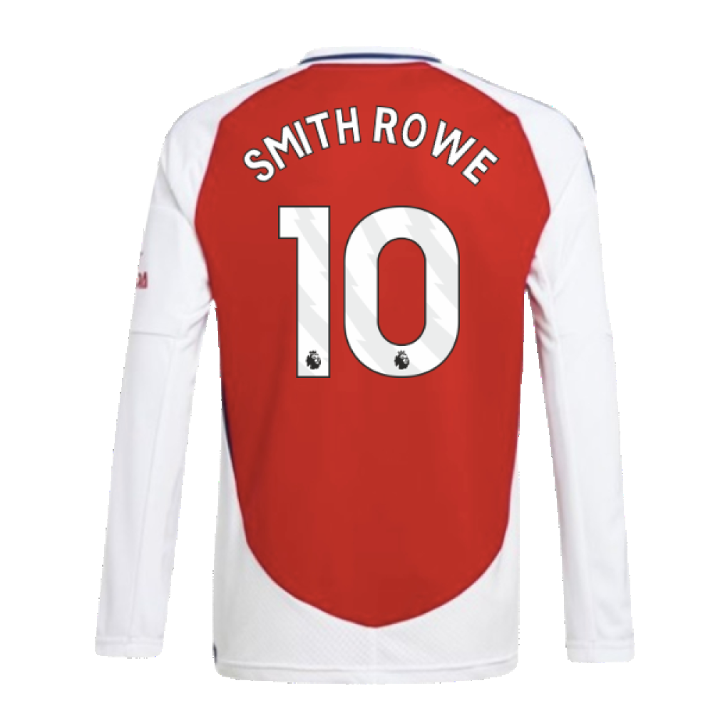 2024-2025 Arsenal Long Sleeve Home Shirt (Kids) (Smith Rowe 10)