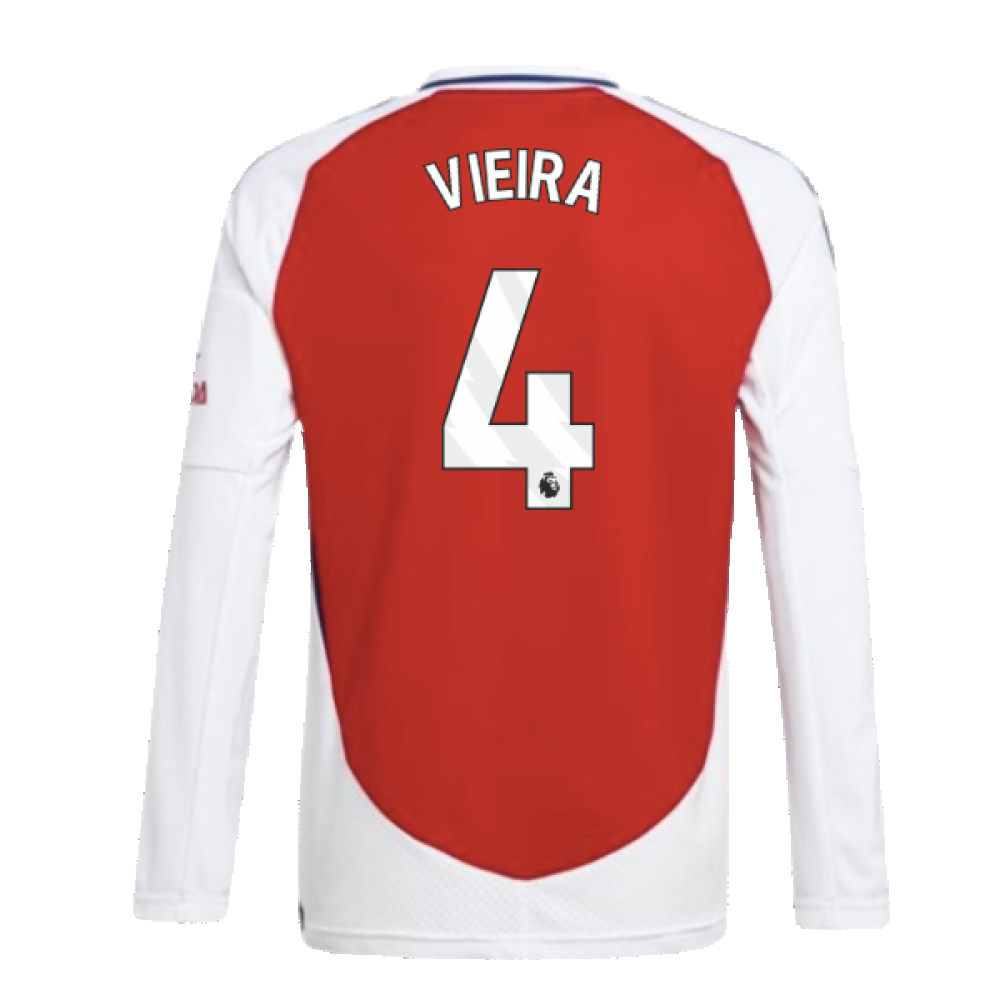 2024-2025 Arsenal Long Sleeve Home Shirt (Kids) (Vieira 4)