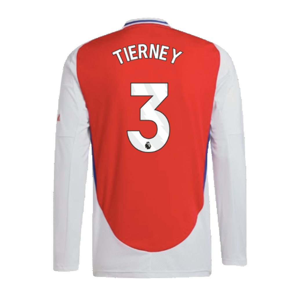 2024-2025 Arsenal Long Sleeve Home Shirt (Tierney 3)