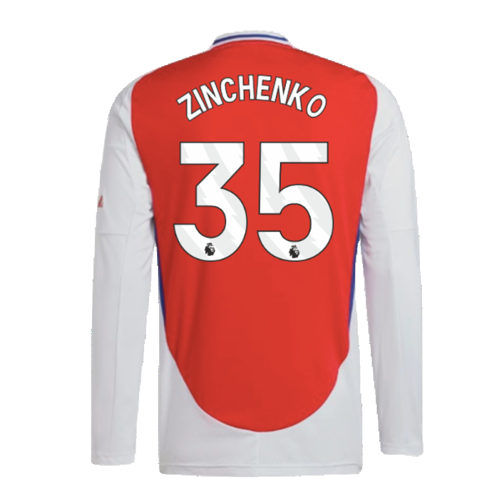 2024-2025 Arsenal Long Sleeve Home Shirt (Zinchenko 35)