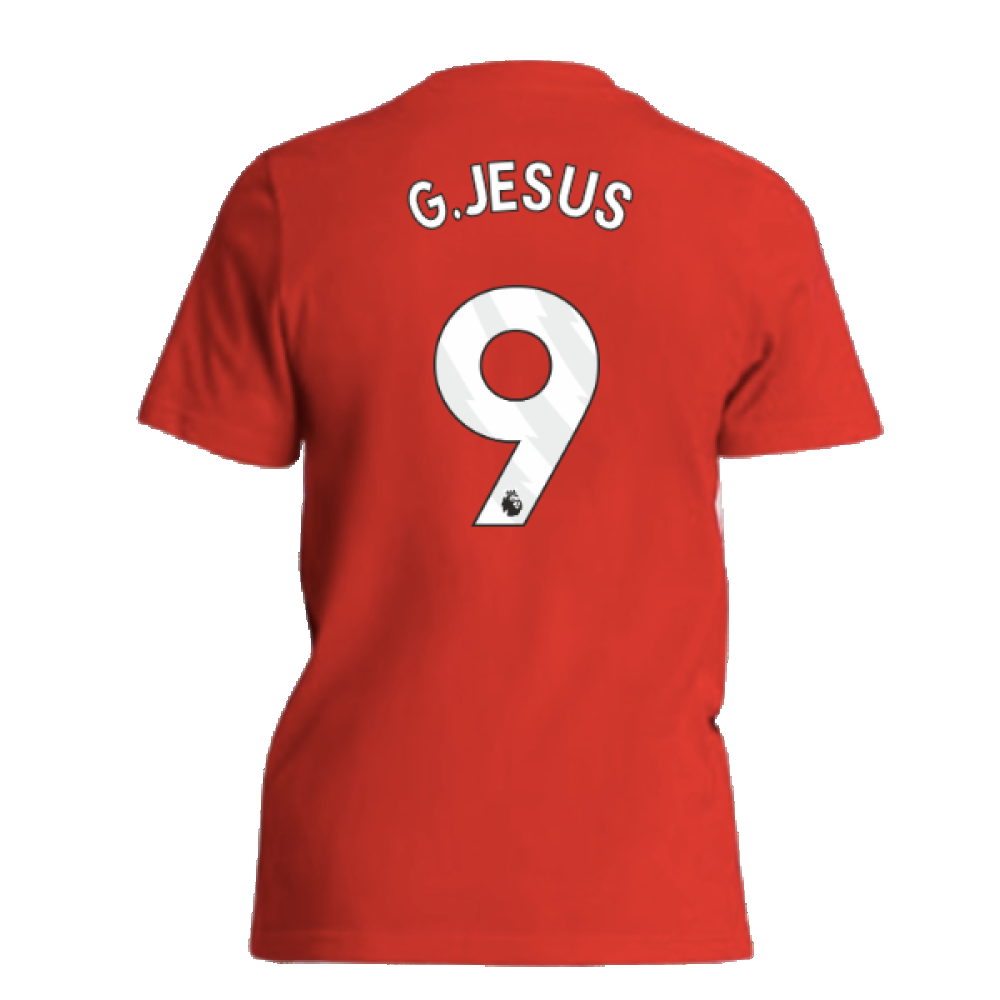 2024-2025 Arsenal Tee (Red) - Kids (G.Jesus 9)