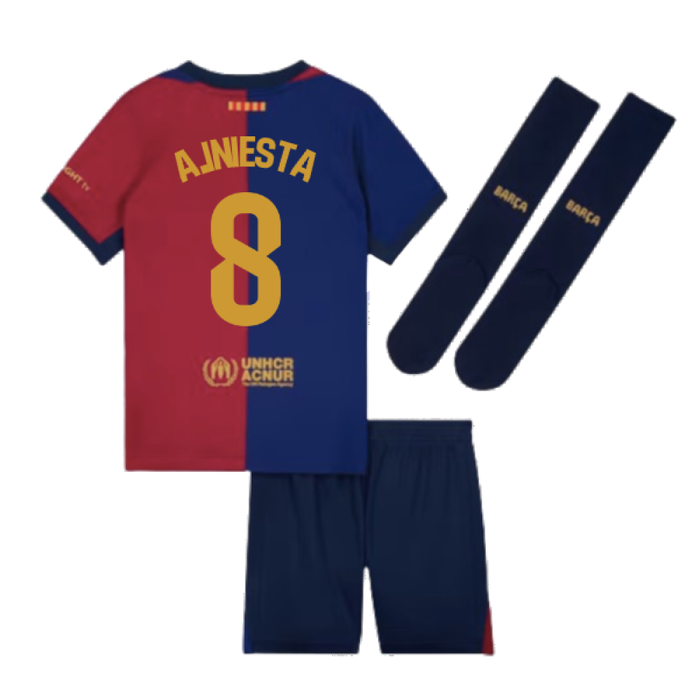 2024-2025 Barcelona Home Mini Kit (A.Iniesta 8)