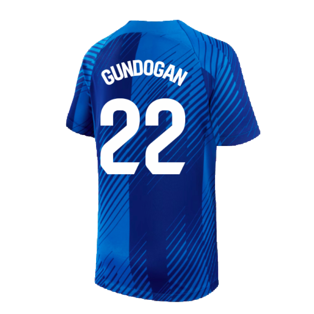 2024-2025 Barcelona Pre-Match Shirt (Blue) - Kids (Gundogan 22)