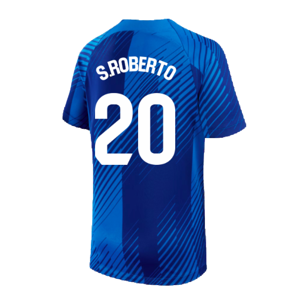 2024-2025 Barcelona Pre-Match Shirt (Blue) - Kids (S.Roberto 20)