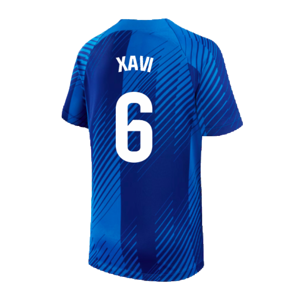 2024-2025 Barcelona Pre-Match Shirt (Blue) - Kids (Xavi 6)