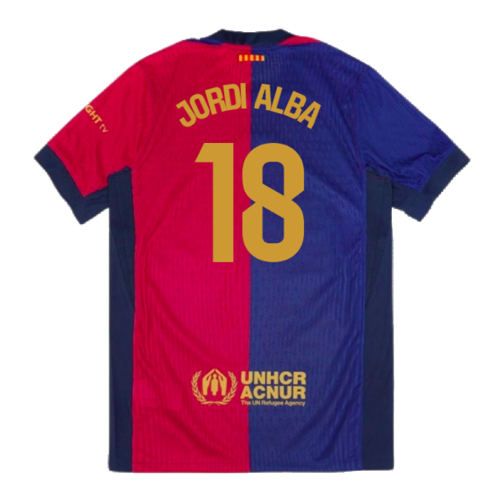 2024-2025 Barcelona Vapor Match Home Shirt (Jordi Alba 18)