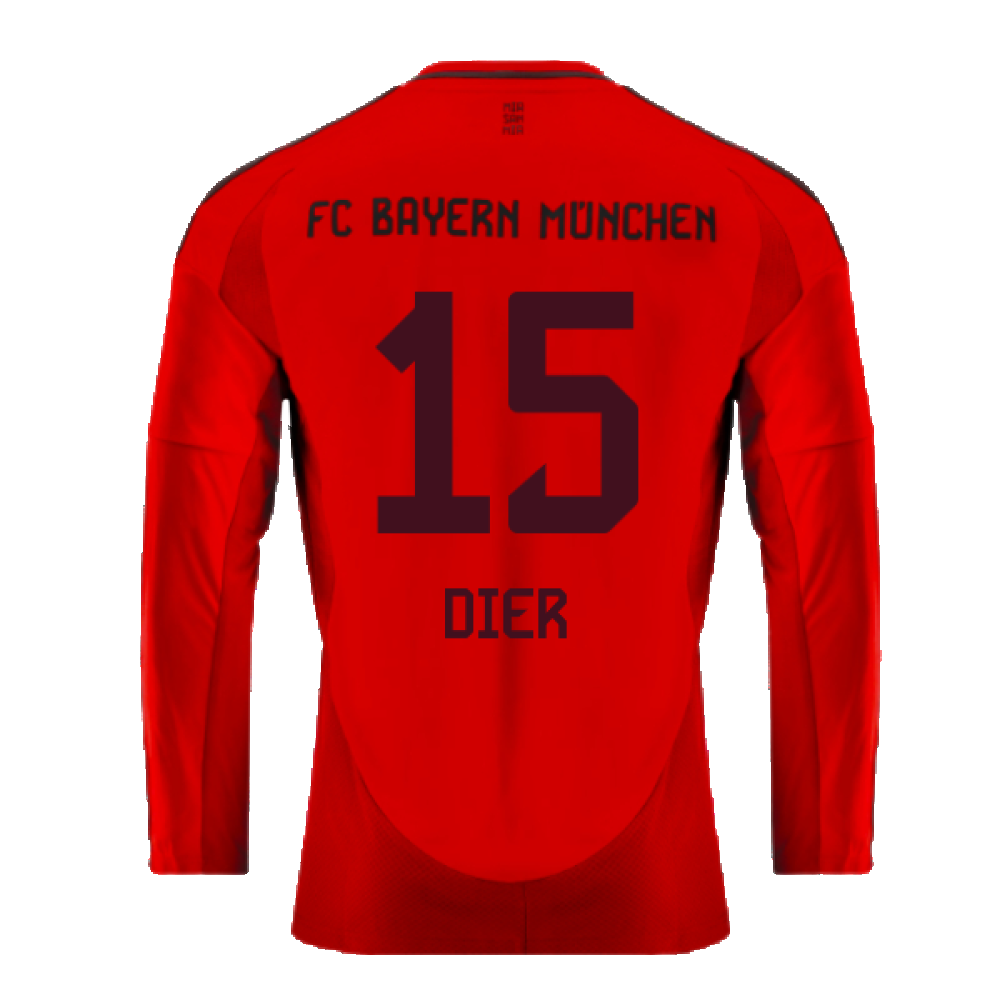 2024-2025 Bayern Munich Long Sleeve Home Shirt (Dier 15)