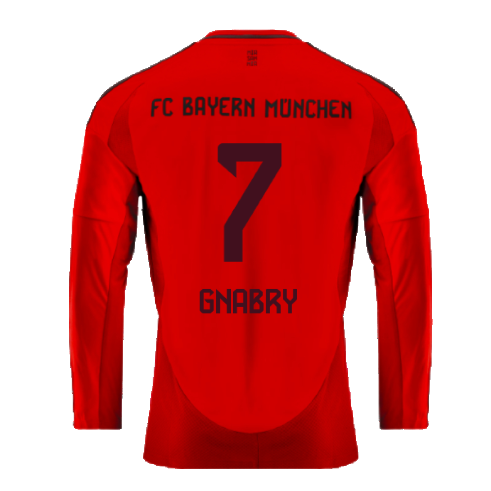 2024-2025 Bayern Munich Long Sleeve Home Shirt (Gnabry 7)