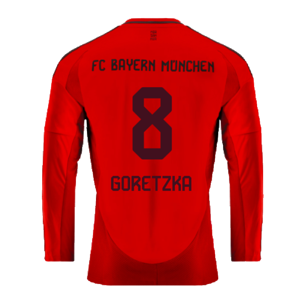 2024-2025 Bayern Munich Long Sleeve Home Shirt (Goretzka 8)