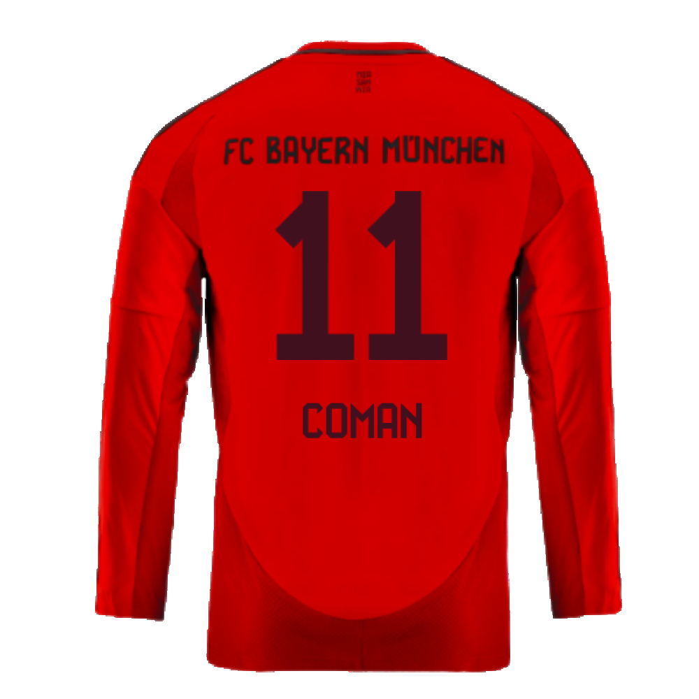 2024-2025 Bayern Munich Long Sleeve Home Shirt (Kids) (Coman 11)