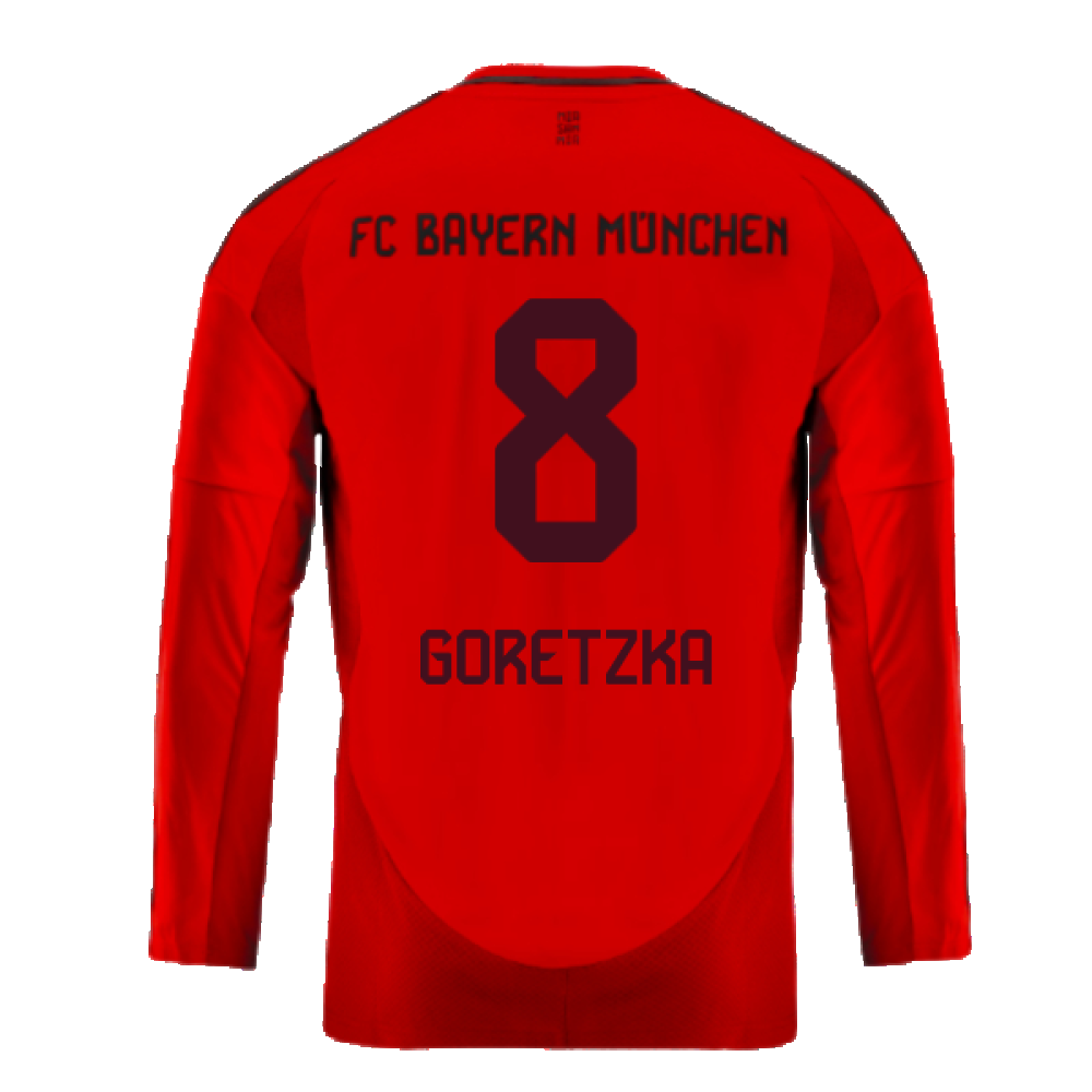 2024-2025 Bayern Munich Long Sleeve Home Shirt (Kids) (Goretzka 8)