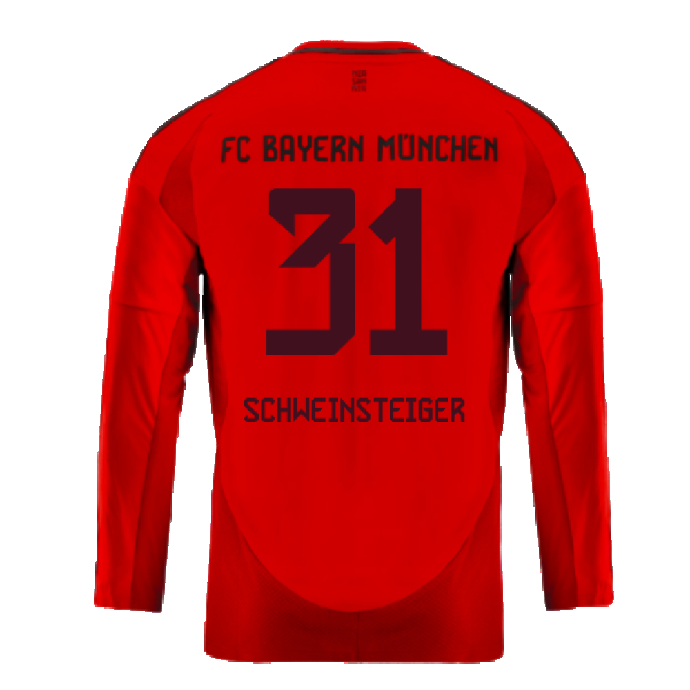 2024-2025 Bayern Munich Long Sleeve Home Shirt (Kids) (Schweinsteiger 31)