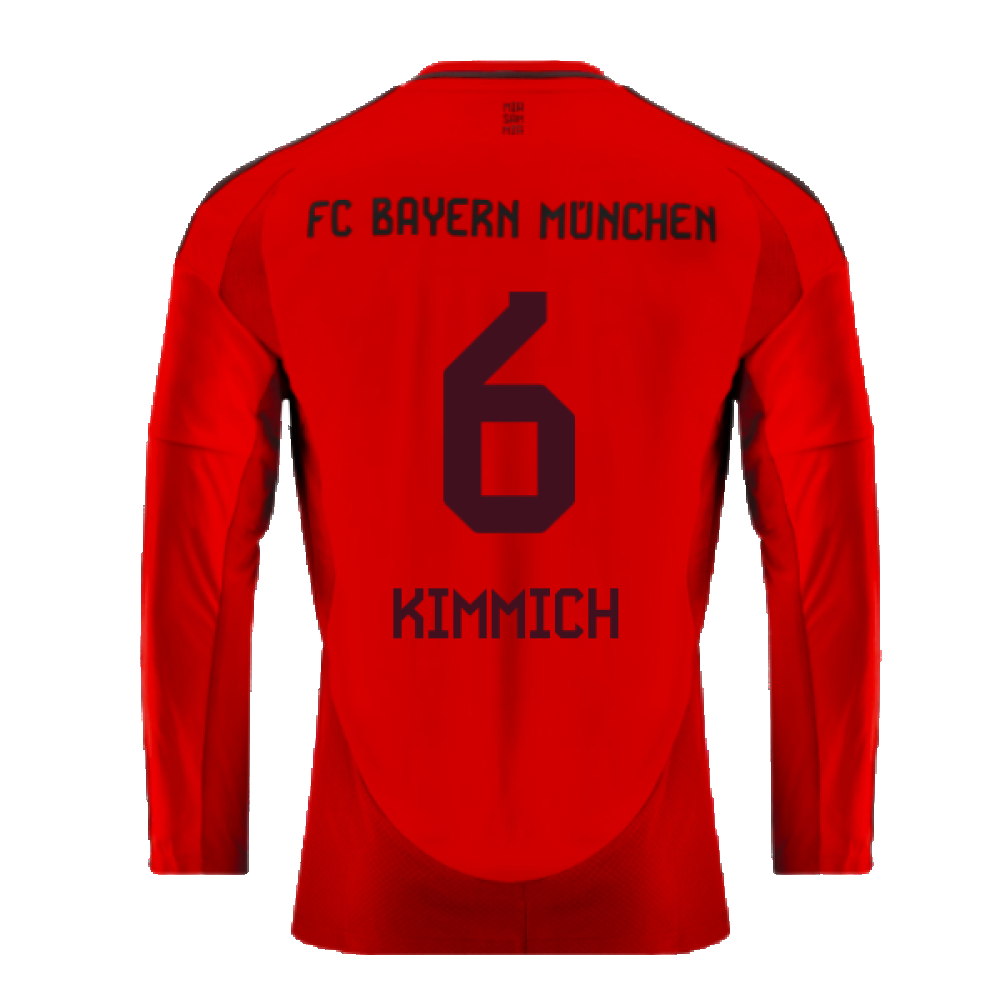 2024-2025 Bayern Munich Long Sleeve Home Shirt (Kimmich 6)