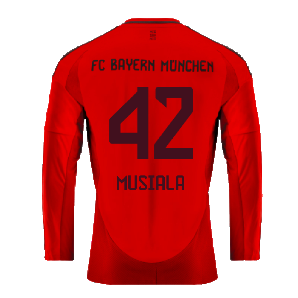 2024-2025 Bayern Munich Long Sleeve Home Shirt (Musiala 42)