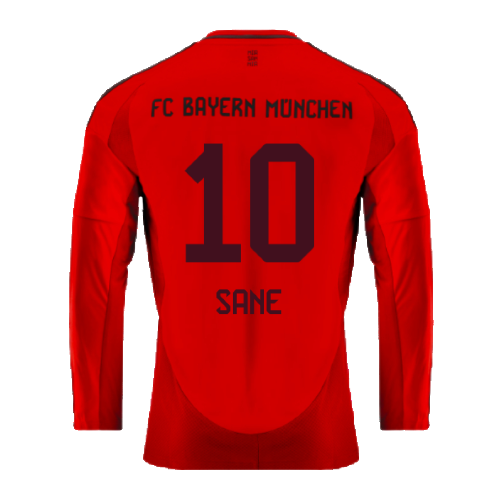 2024-2025 Bayern Munich Long Sleeve Home Shirt (Sane 10)