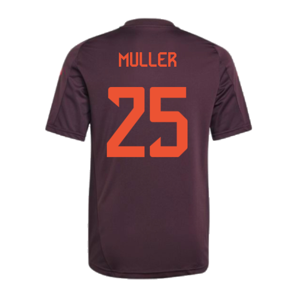 2024-2025 Bayern Munich Training Tee (Shadow Maroon) - Kids (Muller 25)