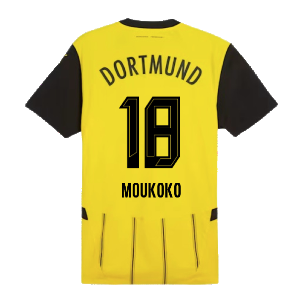 2024-2025 Borussia Dortmund Authentic Home Shirt (Moukoko 18)