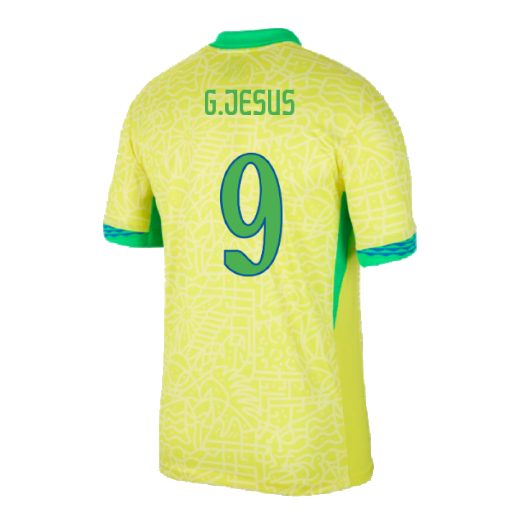 2024-2025 Brazil Home Dri-Fit ADV Match Shirt (G.Jesus 9)