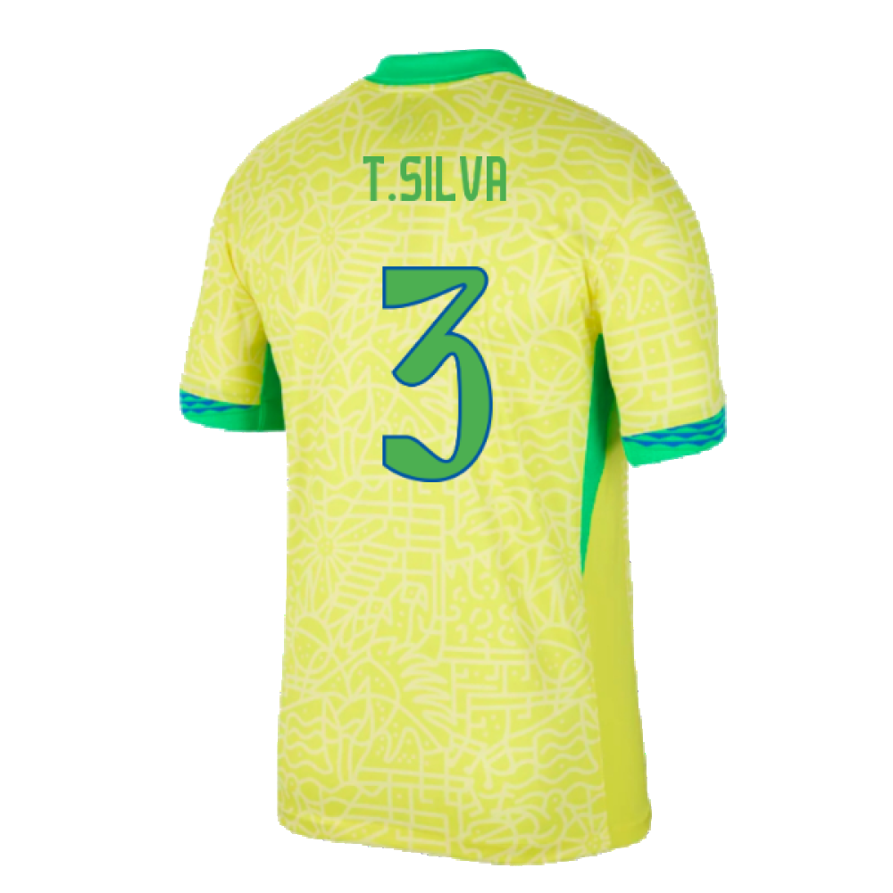 2024-2025 Brazil Home Dri-Fit ADV Match Shirt (T.Silva 3)