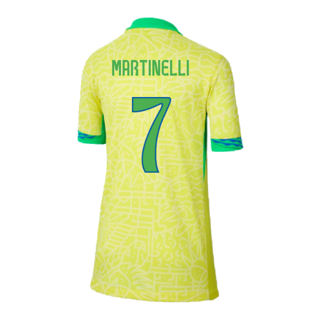 2024-2025 Brazil Home Shirt (Kids) (Martinelli 7)