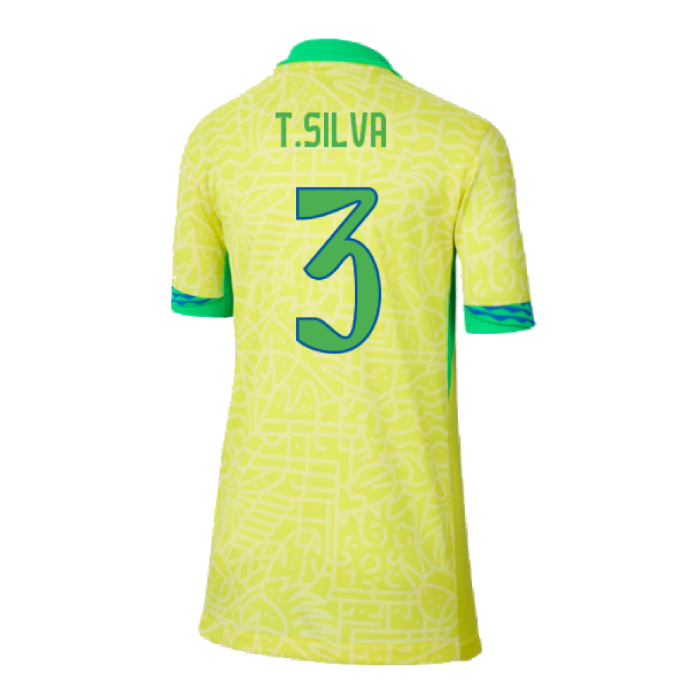 2024-2025 Brazil Home Shirt (Kids) (T.Silva 3)