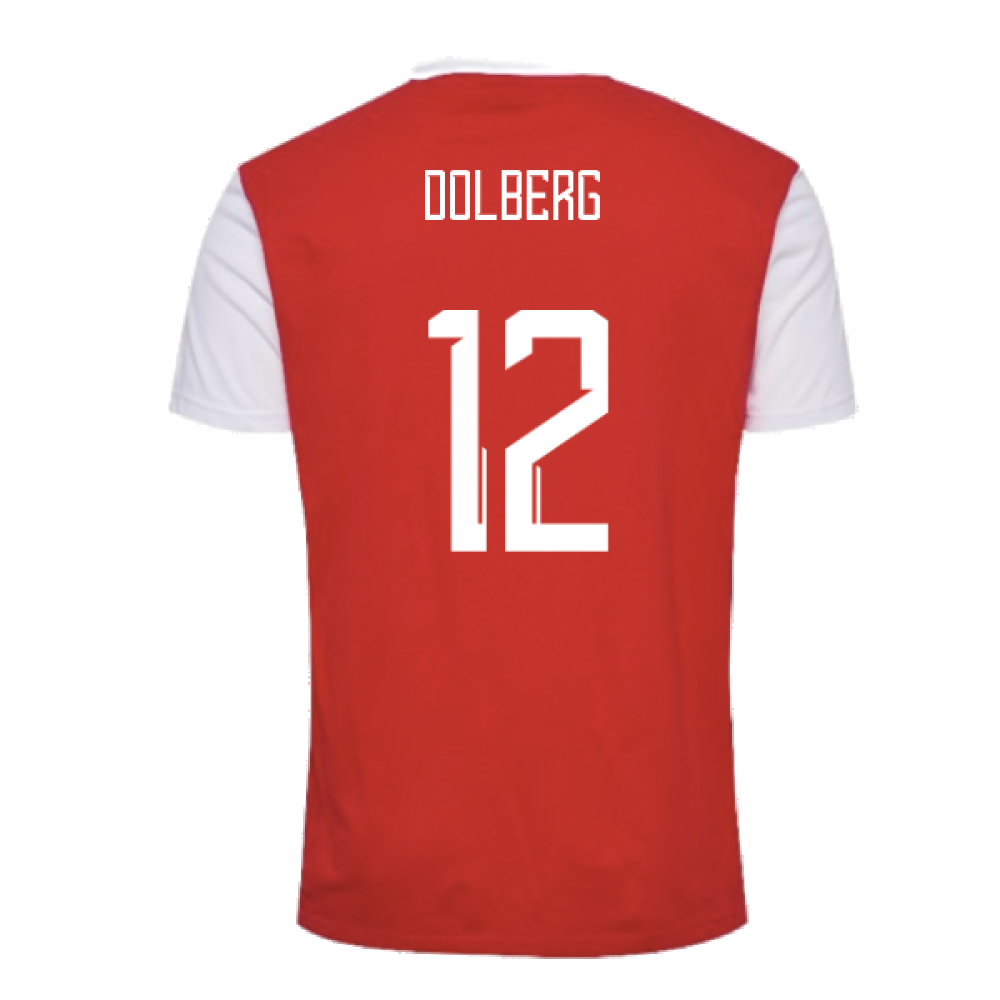 2024-2025 Denmark Fan 24 Block Tee (Red) (Dolberg 12)