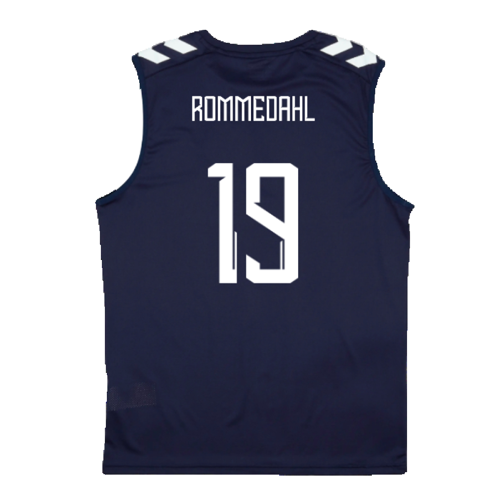 2024-2025 Denmark Sleeveless Training Jersey (Marine) (Rommedahl 19)