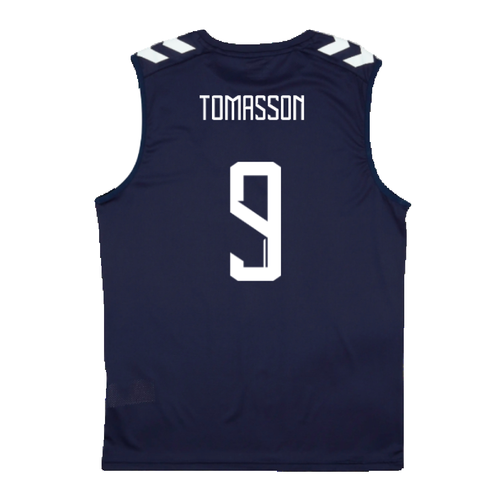 2024-2025 Denmark Sleeveless Training Jersey (Marine) (Tomasson 9)