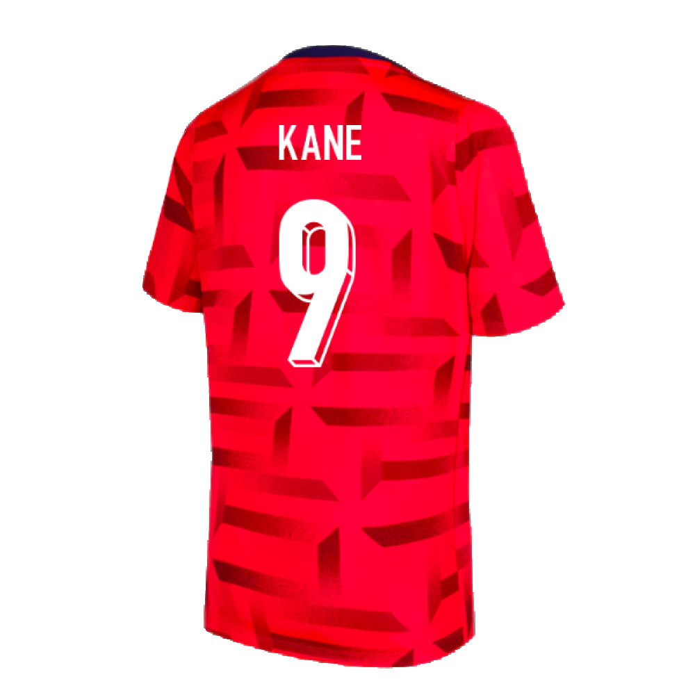 2024-2025 England Dri-FIT Pre-Match Shirt (Red) (Kane 9)