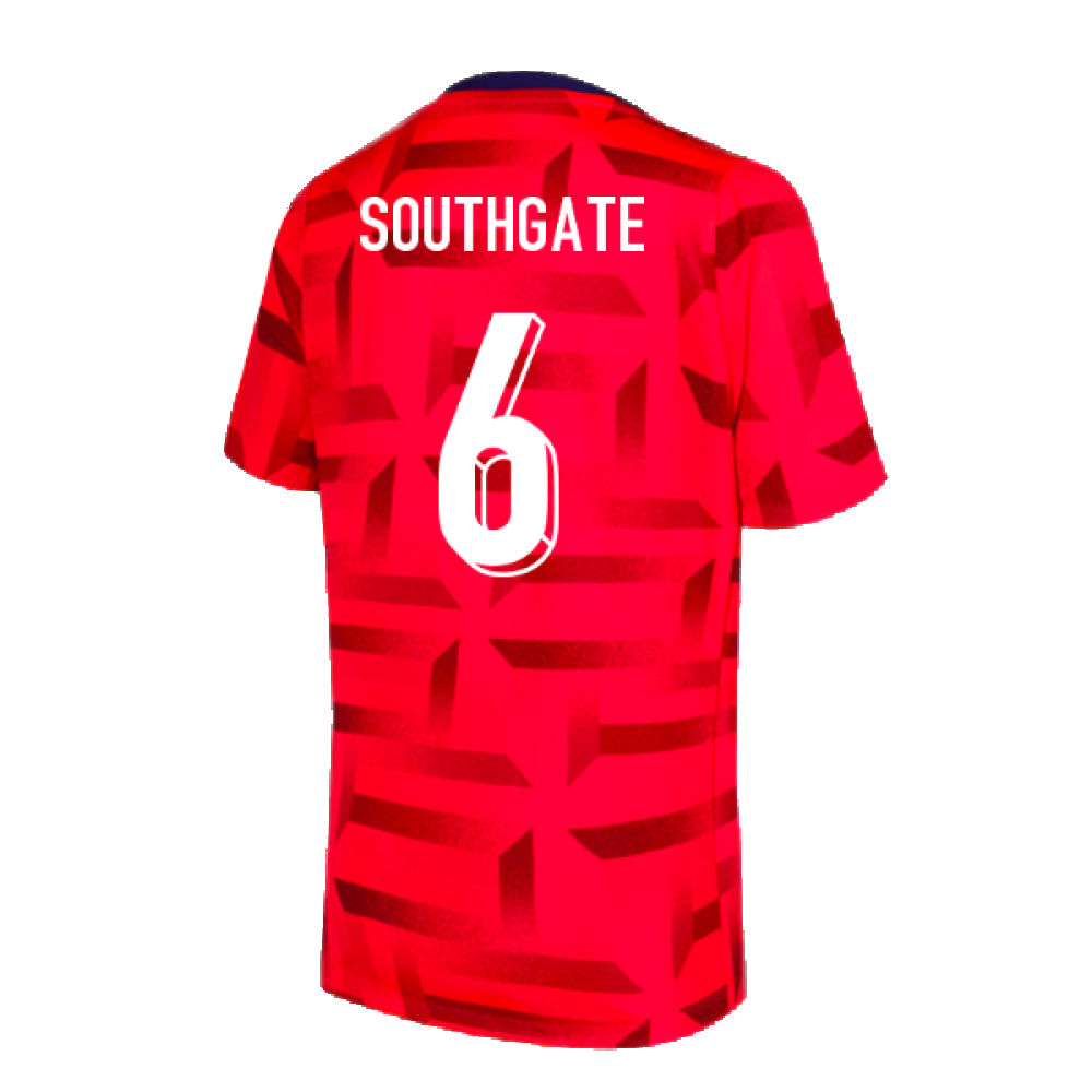 2024-2025 England Dri-FIT Pre-Match Shirt (Red) (Southgate 6)