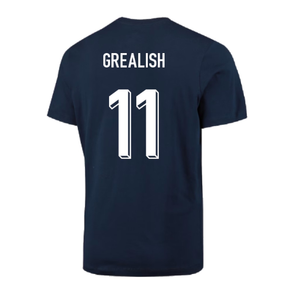 2024-2025 England Football T-Shirt (Navy) (Grealish 11)