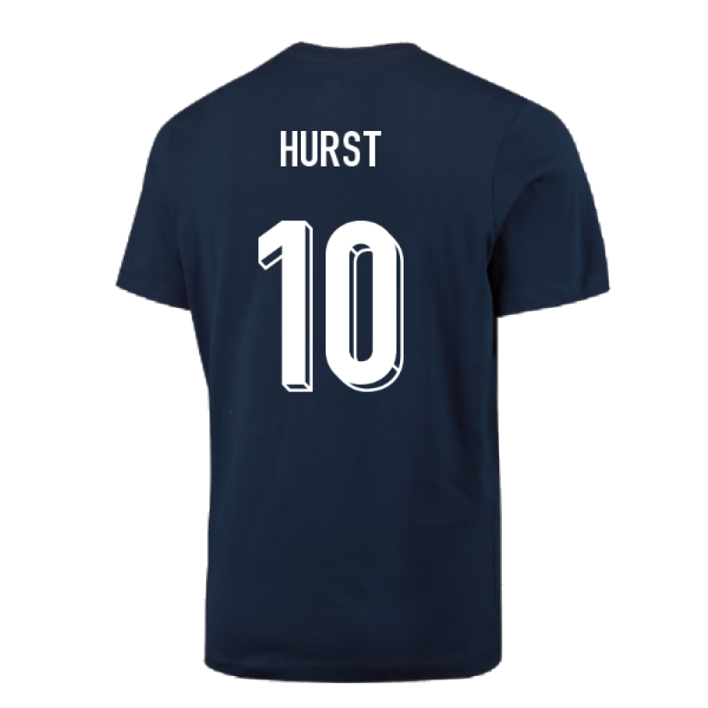 2024-2025 England Football T-Shirt (Navy) (Hurst 10)