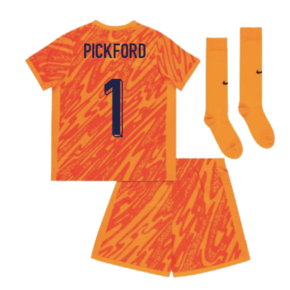 2024-2025 England Home Goalkeeper Mini Kit (Pickford 1)