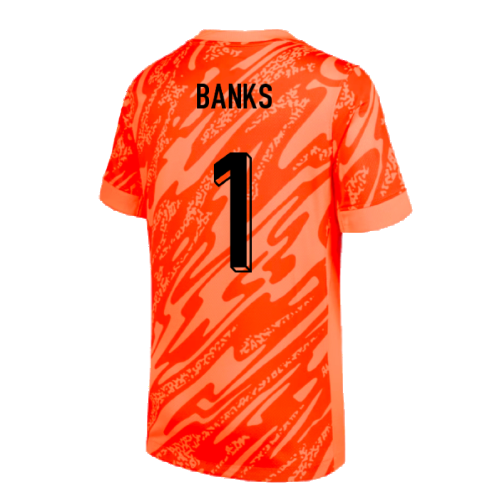 2024-2025 England Home Goalkeeper Shirt (Orange) - Kids (Banks 1)