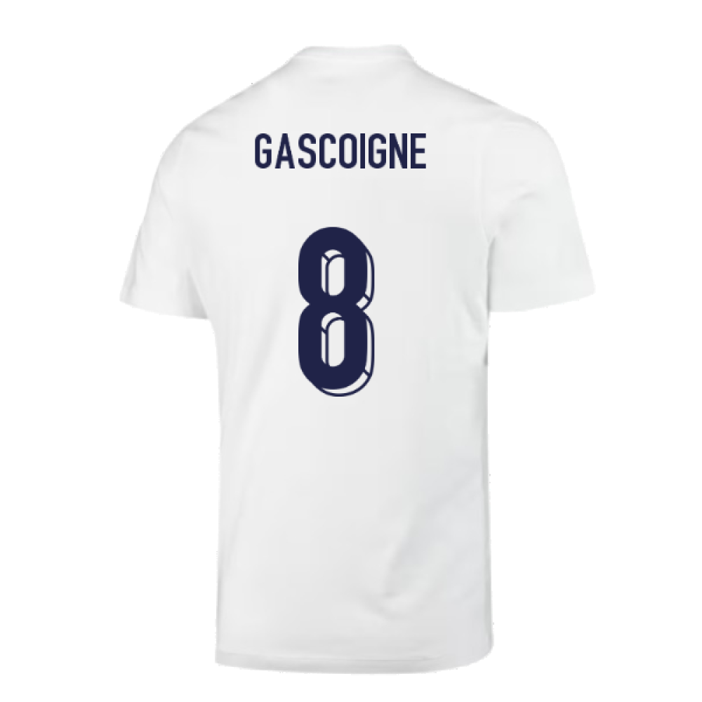 2024-2025 England Soccer T-Shirt (White) (Gascoigne 8)