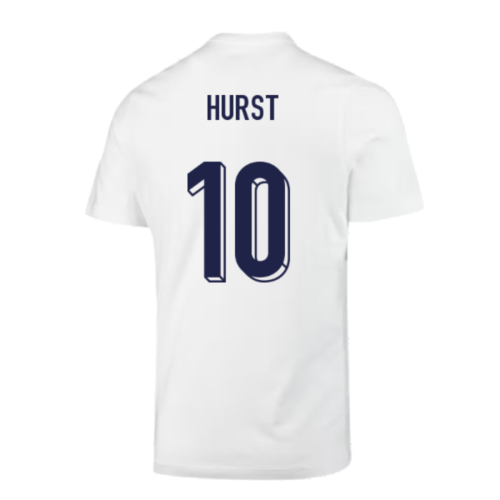 2024-2025 England Soccer T-Shirt (White) (Hurst 10)