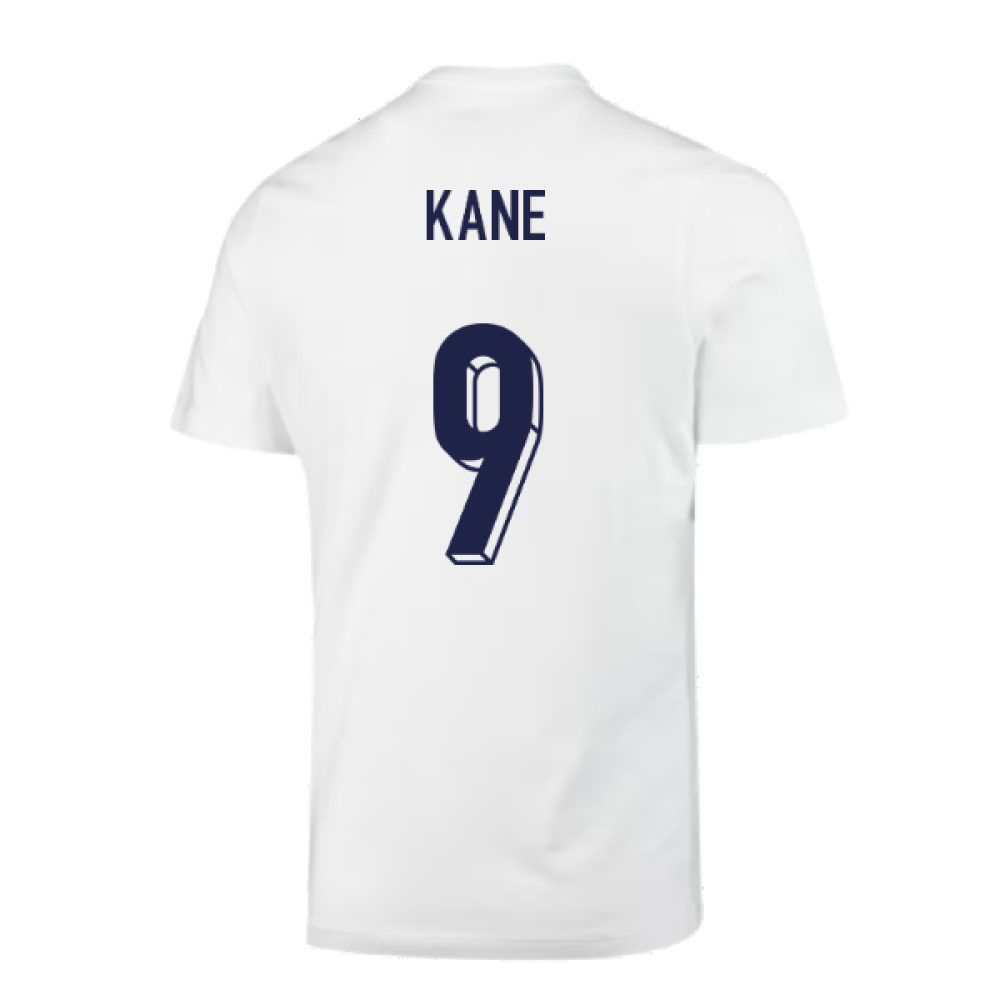 2024-2025 England Soccer T-Shirt (White) (Kane 9)