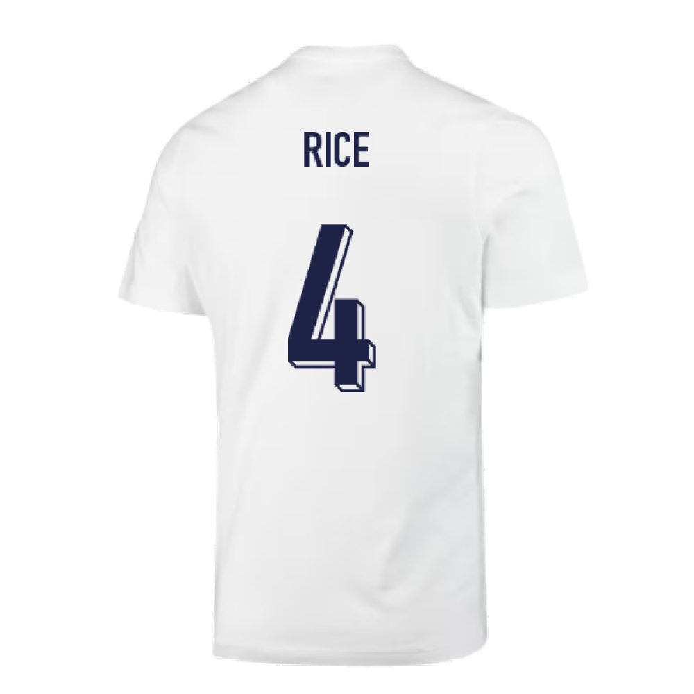 2024-2025 England Soccer T-Shirt (White) (Rice 4)