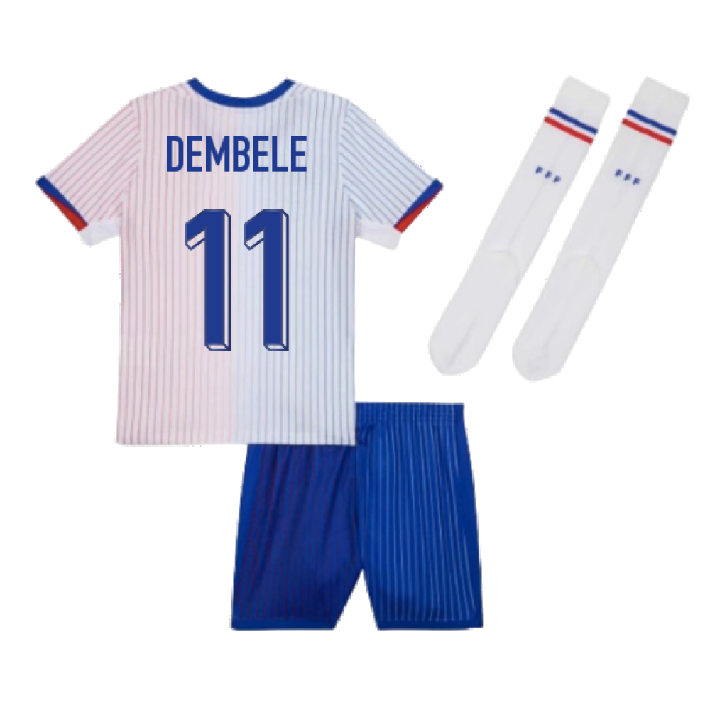 2024-2025 France Away Little Boys Mini Kit (Dembele 11)