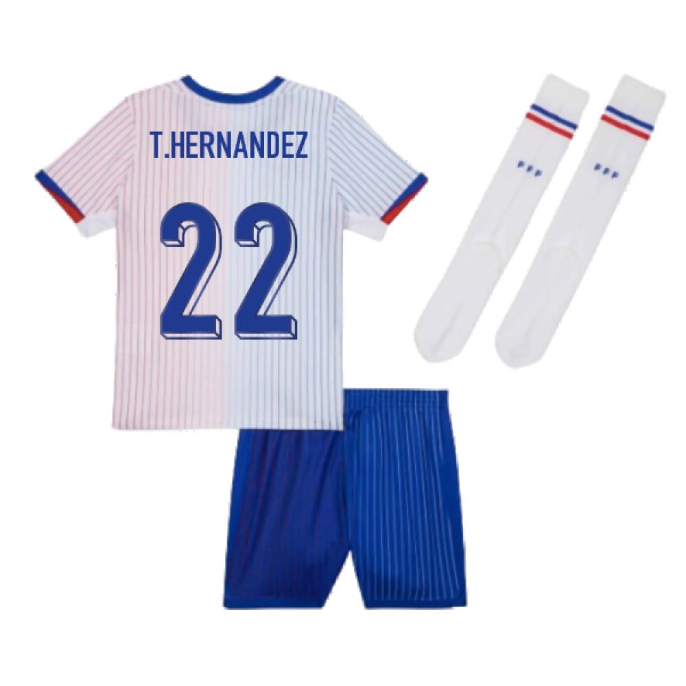 2024-2025 France Away Little Boys Mini Kit (T.Hernandez 22)