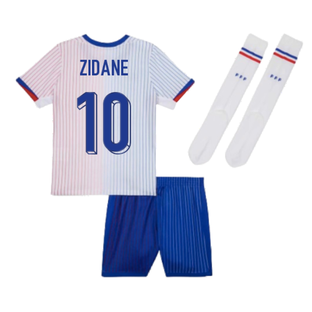 2024-2025 France Away Little Boys Mini Kit (Zidane 10)