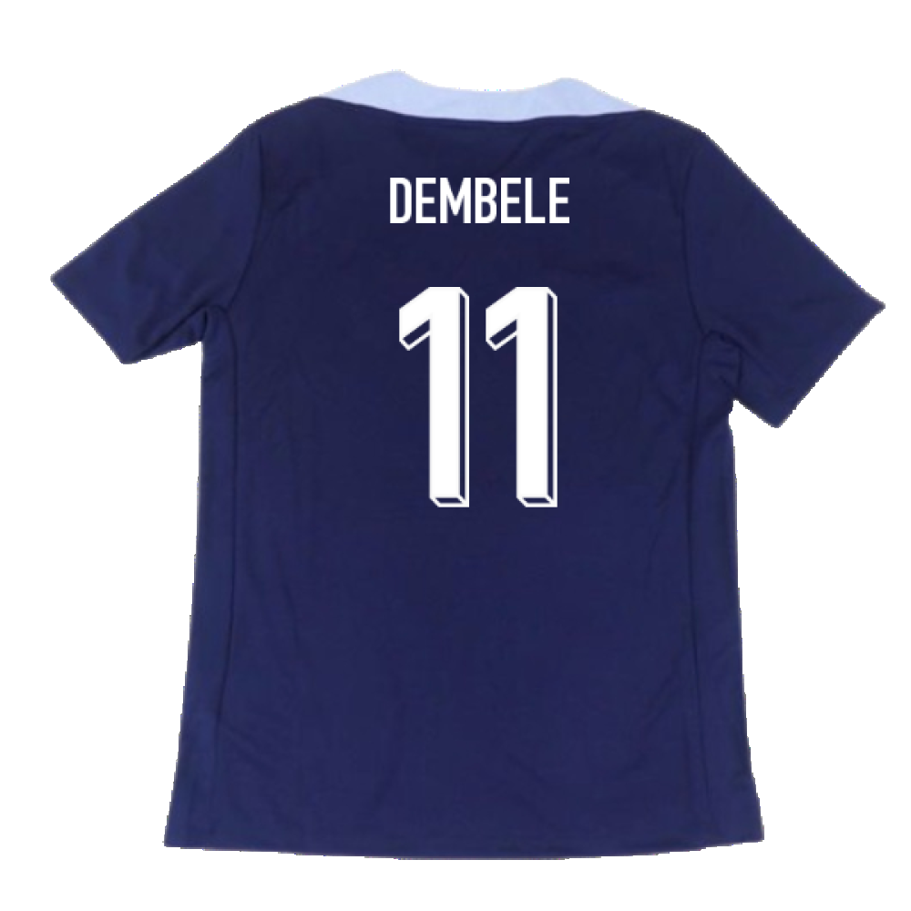 2024-2025 France Dri-Fit Strike Training Shirt (Navy) (Dembele 11)