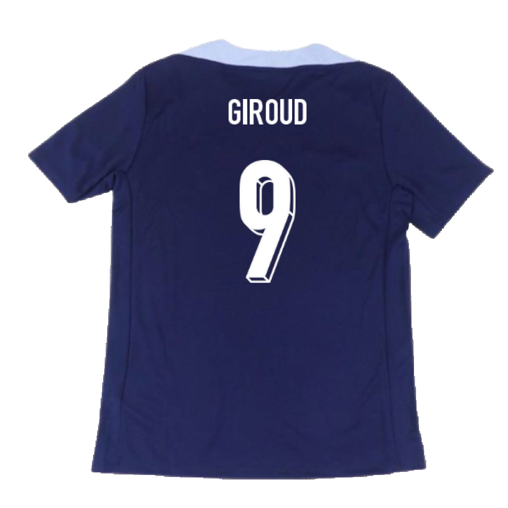 2024-2025 France Dri-Fit Strike Training Shirt (Navy) (Giroud 9)