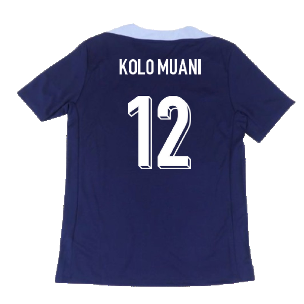 2024-2025 France Dri-Fit Strike Training Shirt (Navy) (Kolo Muani 12)